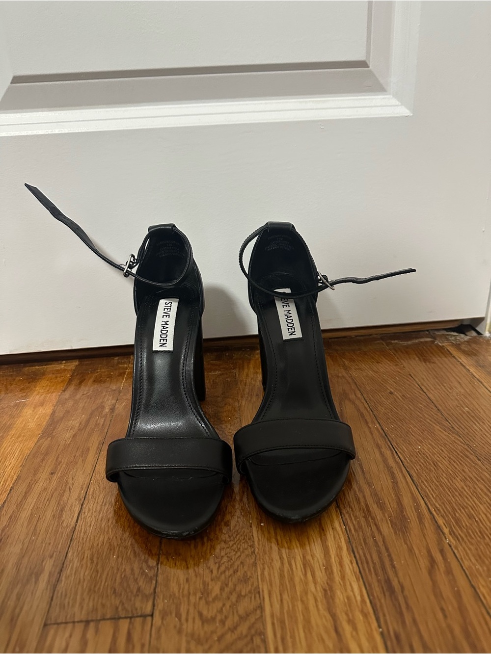 NWBSteve Madden Black Ankle-Strap Block Heels
